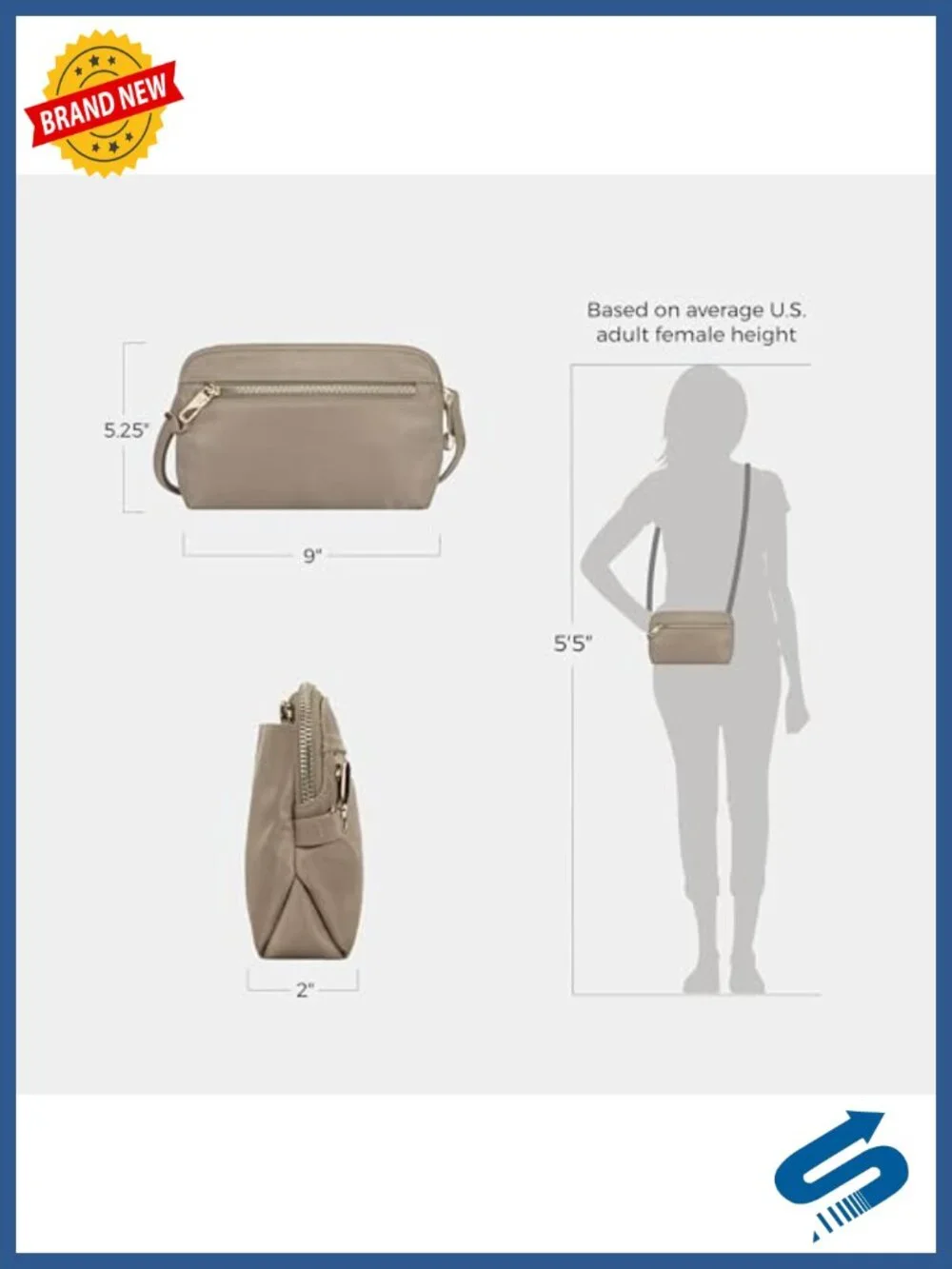 Convertible Crossbody Clutch with Anti-Theft Features, RFID Blocking, Nylon